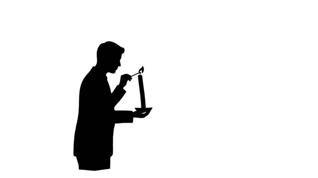 Video Person Holding Candle Icon