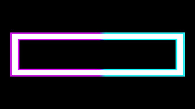 Animated neon gradient rectangular frame overlay for professional video and presentation use. Clean modern outline animation with transparent alpha background in 4K quality. alpha channel
