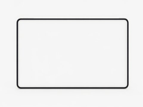 Simple rectangular frame with rounded corners on white background for design and mockup purposes isolated on white background