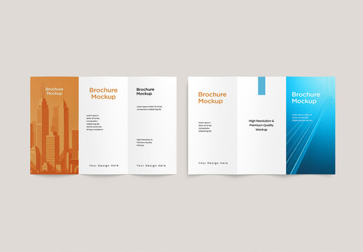 Trifold Brochure Mockup Set Template