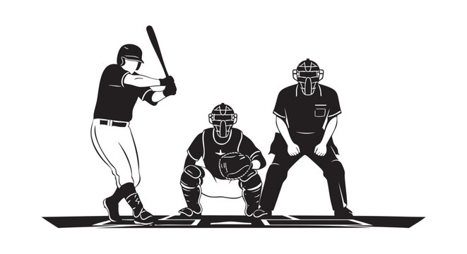 Baseball players in action during game isolated on transparent background