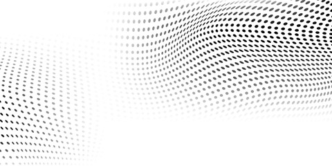 Mesh art black and white shadow halftones retro pop art funky urban colorful comic book. Dotted halftone gradient texture. Vanishing polka dot background design