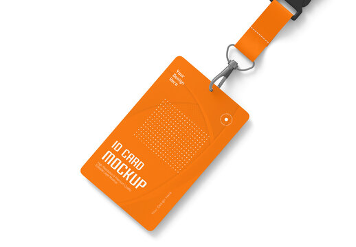 ID Card with Lanyard Badge Mockup