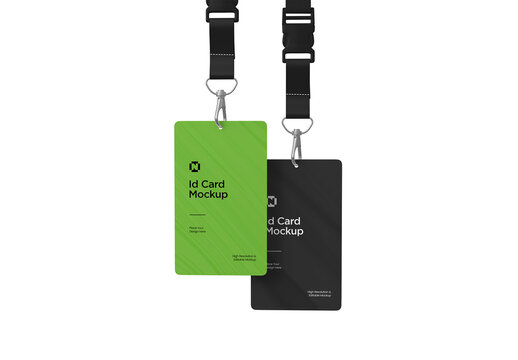 Corporate Lanyard ID Card Mockup