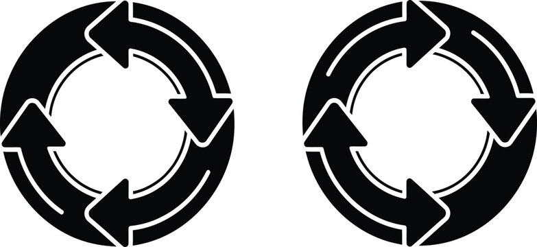 Circular arrows infographic elements representing cyclical processes and continuous flow