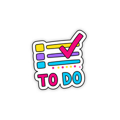 To do list illustration sticker with tick icon for planner vector
