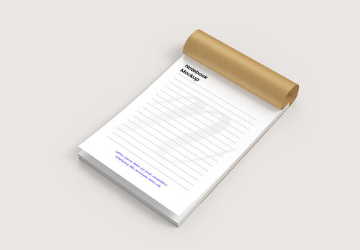 Realistic Notebook PSD Mockup