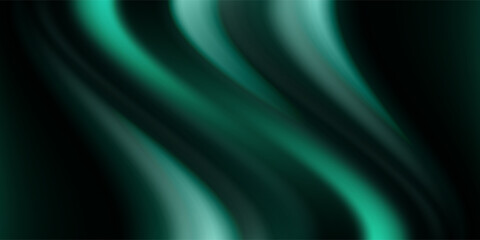 Dark teal emerald green silk satin. Shiny smooth fabric. Soft folds. Luxury background with space for design. web banner. Flat lay, top view table. Birthday, Christmas, Valentine, New year.