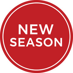 Obraz premium New season red circular badge vector illustration for sale promotion, seasonal marketing campaign, retail labels, and ecommerce design