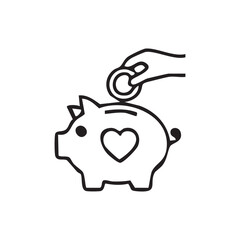 Piggy Bank with Heart Icon