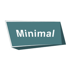 Minimalist Text Label with Shadow Effect on White Background