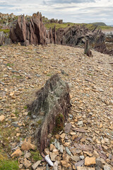 Obraz premium Sharp rock formations by the Barents Sea in Varanger, Northern Norway