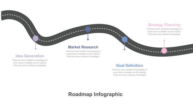 Strategic plan roadmap infographic template project development phases