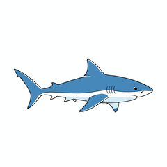 Obraz premium Cartoon Blue Shark Icon