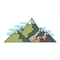 Stylized Mountain Range Illustration
