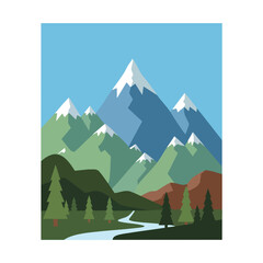 Serene Mountain Landscape with River