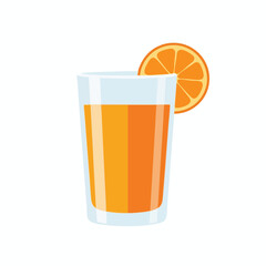 Glass of Orange Juice with Slice