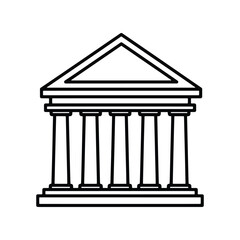 Classical Courthouse Building Outline Icon