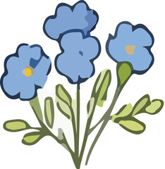 blue and yellow flowers