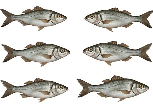 精密な魚体描写 六つの視線