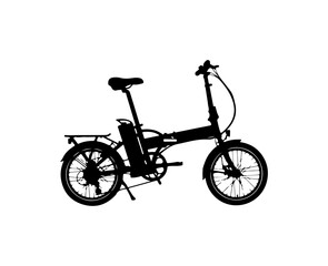 Fototapeta premium Modern Folding Electric Bike Silhouette Vector Illustration