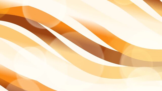 Abstract flowing orange and brown waves with bokeh effect background.