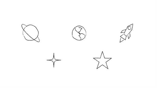 Hand Drawn Space and Planets