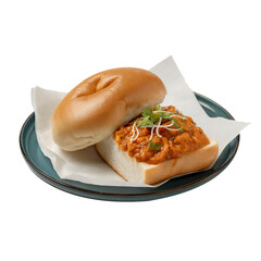 Traditional Indian Pav Bhaji with Toasted Buns and Spicy Vegetable Curry