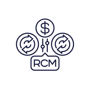 RCM line icon, Revenue cycle management
