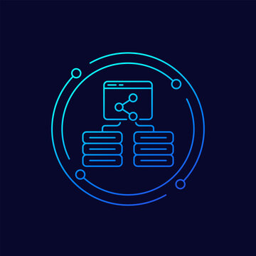 shared servers icon, linear design