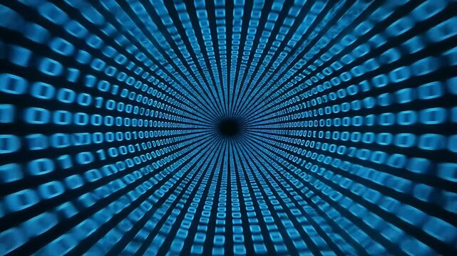 Abstract Binary Code Tunnel with Digital Data