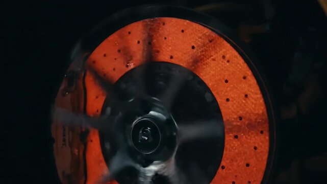 Fiery Sparks and Red Hot Brake Disc Detail for Automotive Design
