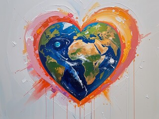Planet replacing heart symbolizing love expanded beyond self Acrylic Painting