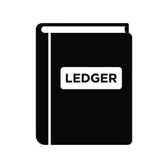 Business Ledger Black Silhouette Vector Icon