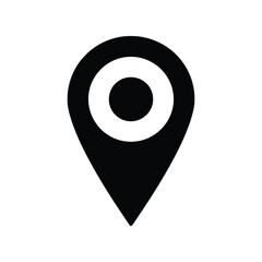 Business Location Pin Black Silhouette Vector Icon