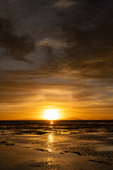 sunset in the salt flats