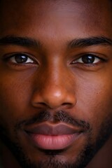 Obraz premium Extreme close-up of human eyes expressing calm presence