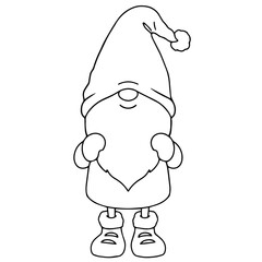 Fototapeta premium Coloring page gnome outline
