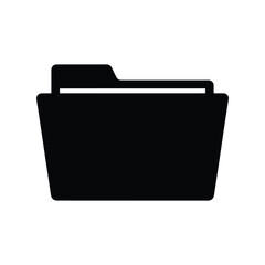 Company Document Folder Black Silhouette Vector Icon
