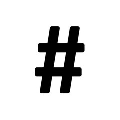 Obraz premium Social Hashtag Pound Sign Silhouette Web Icon Black Vector Shape Isolated on White Background