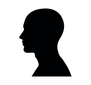 Profile silhouette of a human head icon vector illustration