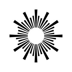 Obraz premium Retro Sunburst Rays Silhouette Design Element for Vintage Badges and Logos Vector