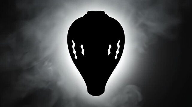 Silhouette Cobra Head with Black and White Smoke Background Animation for Overlay