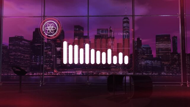 Artificial intelligence analyzes a chart with data on the decline in energy.