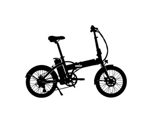 Fototapeta premium Modern Folding Electric Bike Silhouette Vector Illustration