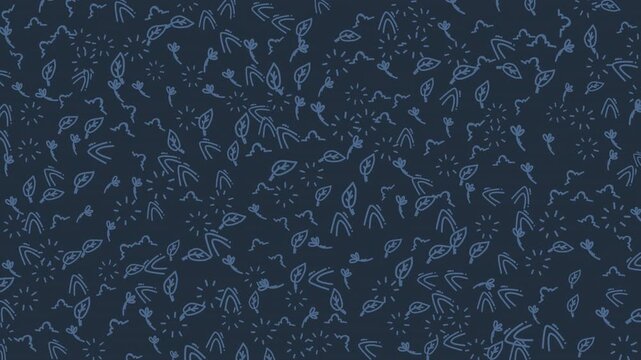 Doodle line art seamless pattern nature organic leaves abstract stars background texture ideal for eco-friendly branding, website backgrounds, textile prints, or packaging designs.