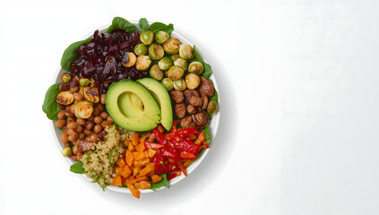 Healthy Vegan Buddha Bowl with Quinoa and Avocado
