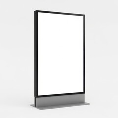 Blank digital signage display on a stand isolated on white background