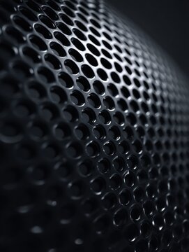 Speaker Grille Detail in Macro Showing Texture and Depth Under Cinematic Lighting