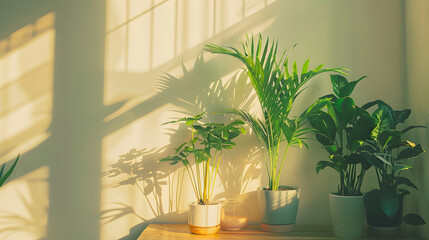 A room transformed into an urban jungle, an abundance of green plants of different sizes and species fills the space, creating a vibrant and lively atmosphere. perfect for concepts of nature indoors